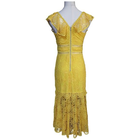 Saylor Leilani Lace Midi In Yellow Women’s Size XS - Picture 12 of 14